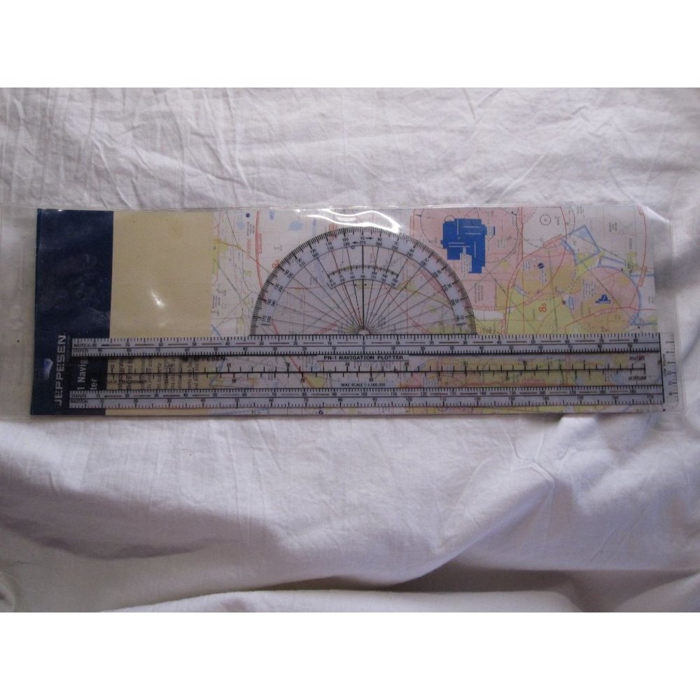 Jeppesen Pn-1 Navigation Plotter Pilot with sleeve and instructions Private/Comm